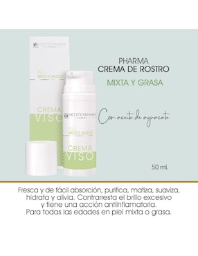 Crema facial recomendada para reafirmar día y noche Mediterranea Cosmetics para piel mixta y grasa
