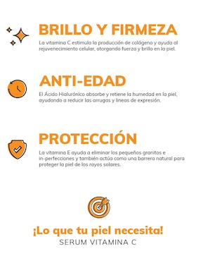 Kit Serum Vitamina C + Suero Acido Hialuronico Skin Care Hidratante Facial Quotidien