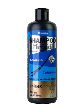 Shampoo anticaída para cabello Minoxidil Keratina y Colágeno Incredible Products