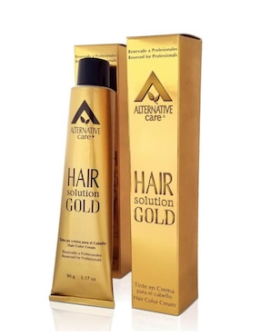 Tinte para cabello Hair Solution Gold Alternative Care tono 1.0 negro profundo