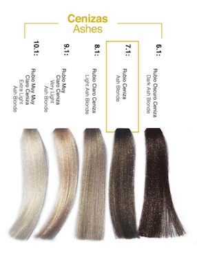 Tinte para cabello Hair Solution Gold Alternative Care tono 7.1 rubio cenizo