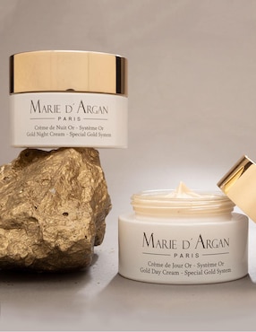 Set de crema facial recomendada para prevenir signos de la edad de día y noche Marie D' Argan para todo tipo piel