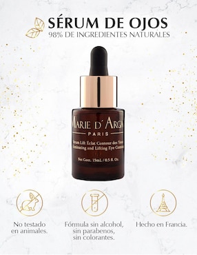 Sérum revitalizante para ojos Iluminador y Lifting Marie D' Argan todo tipo piel