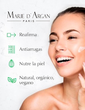 Crema facial recomendada para reafirmar día y noche Marie D' Argan Línea Orgánica para piel seca