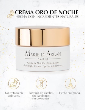 Crema facial recomendada para prevenir signos de la edad de noche Marie D' Argan para todo tipo piel