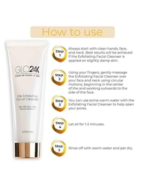 Tratamiento para rostro Glo24K Limpiador Facial Exfoliante Glo24K exfoliante