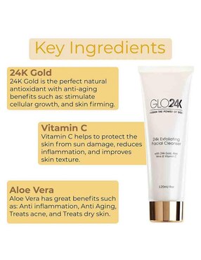 Tratamiento para rostro Glo24K Limpiador Facial Exfoliante Glo24K exfoliante