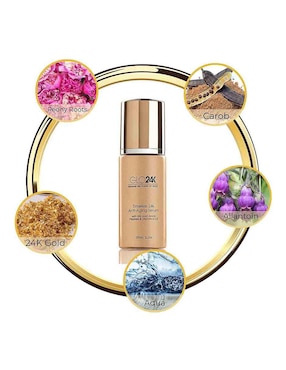 Tratamiento para rostro Glo24K Suero Antienvejecimiento con Oro Glo24K exfoliante