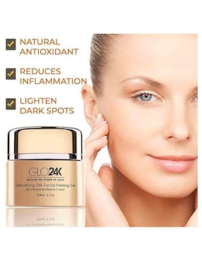 Gel exfoliante facial con oro de 24k GLO24K