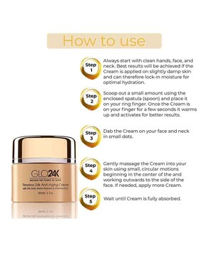 Crema facial recomendada para prevenir signos de la edad noche Glo24K para todo tipo piel