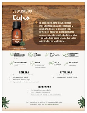 Aceite esencial Oleum Vitae de amaderado 15 ml