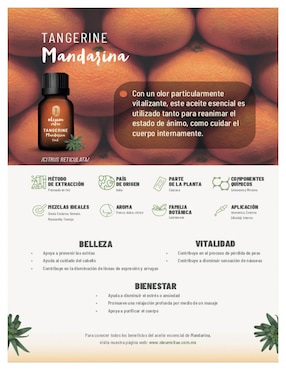 Aceite esencial Oleum Vitae de mandarina 15 ml