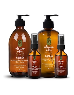 Gel de ducha hidratante con aceite esencial de romero y menta Oleum Vitae para piel mixta