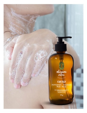 Gel de ducha hidratante con aceite esencial de romero y menta Oleum Vitae para piel mixta