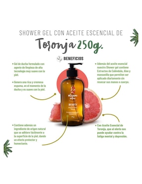 Gel de ducha hidratante con aceite esencial de toronja Oleum Vitae para piel mixta