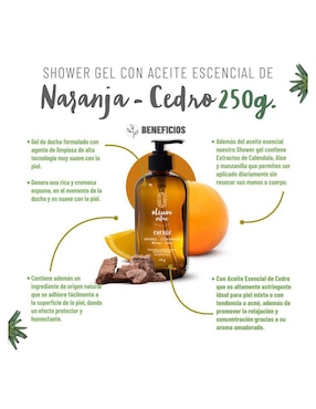 Gel de ducha hidratante con aceite esencial de naranja Oleum Vitae para piel mixta
