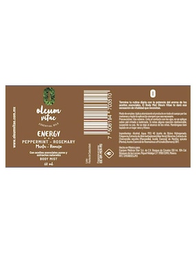 Body mist Oleum Vitae Peppermint-Rosemary unisex
