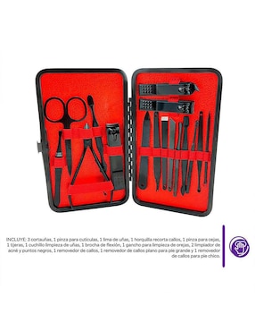 Kit manicure, pedicure y facial 16 en 1 Gadgets VS + estuche