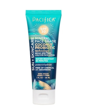 Protector solar FPS 30 Mineral Face Shade Pacifica Coconut Probiotic 50 ml
