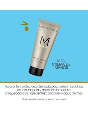 Crema para manos recomendada para hidratar día y noche Mediterranea Cosmetics para todo tipo piel