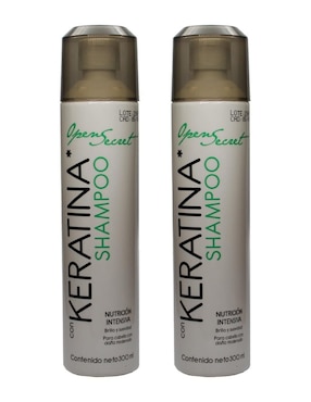 Set 2 Shampoo Con Keratina Nutrición Intensiva Open Secret 300ml