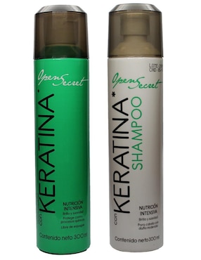 Set De Shampoo Y Tratamiento Con Keratina Nutrición Intensiva Open Secret 300ml