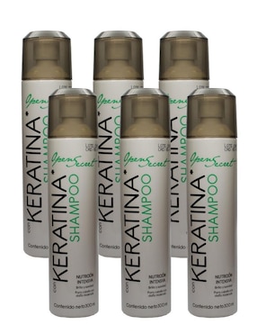 Set 6 Shampoo Con Keratina Nutrición Intensiva Open Secret 300ml