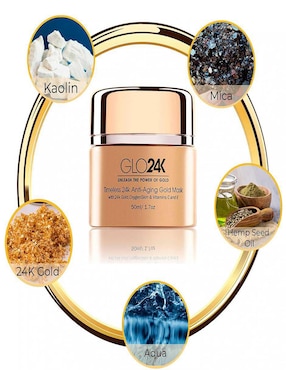 Mascarilla Antienvejecimiento para prevenir signos de la edad Glo24K