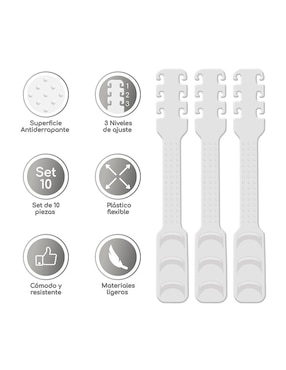 Set de Sujetadores para Cubrebocas Deppiani 10 piezas