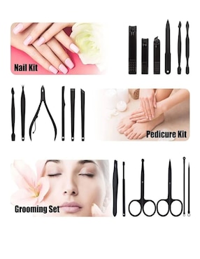 Set pedicure manual Lab.G de acero inoxidable con 10 piezas