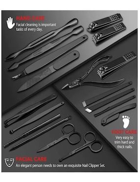 Set pedicure manual Lab.G de acero inoxidable con 10 piezas