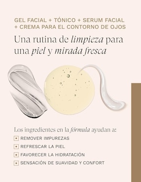 Kit tratamiento facial Set facial collagenic: serum + gel limpiador + tonico + contorno de ojos antiedad Collagenic
