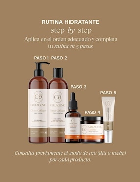 Kit tratamiento facial Set facial collagenic: serum + gel limpiador + tonico + contorno de ojos antiedad Collagenic