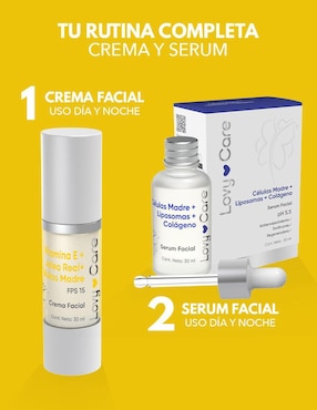 Set de crema facial recomendada para regenerar de día y noche Lovy Care para todo tipo piel