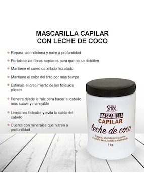 Mascarilla leche de coco reparacion para reconstruir Kolor Shot Profesional