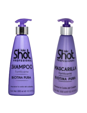 Set tratamiento capilar Shampoo + Mascarilla Biotina Pura anticaída Kolor Shot Profesional