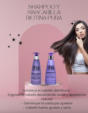 Set tratamiento capilar Shampoo + Mascarilla Biotina Pura anticaída Kolor Shot Profesional