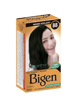 Tinte para cabello permanente en polvo Bigen Naturales tono 2.1 negro azulado