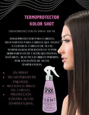 Protector de calor para cabello Kolor Shot Profesional Spray termoprotector 300 ml