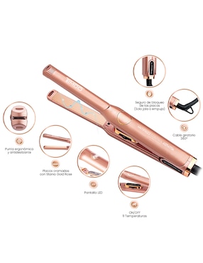 Alaciadora Timco P1098 placas de titanio gold rose