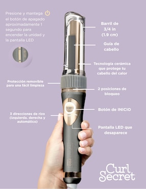 Rizadora de cabello Conair Cd1031es 19 mm de cerámica