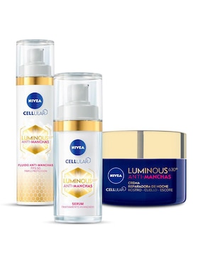 Set Nivea Luminous fluido, serum y crema facial de noche