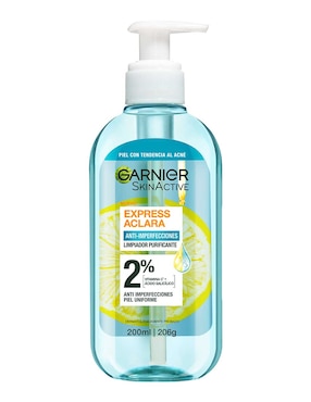 Limpiador facial Garnier Express Aclara Gel de Limpieza Anti Acne 200ml Garnier EXPRESS ACLARA ANTI ACNE para purificar