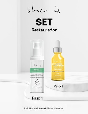 Kit tratamiento facial Restaurador reparador She Is Skincare