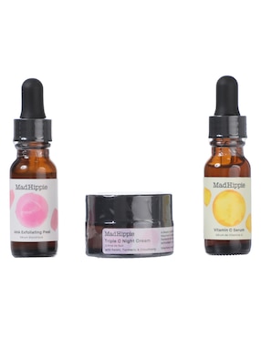 Set Tratamiento Facial Skin Brightening Kit Con Cúrcuma, Vitamina C Antiedad Mad Hippie