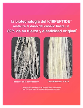 Crema para todo tipo de cabello Peptide Prep Leave-in Molecular Repair Hair Mask K18 para fortalecimiento