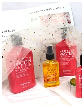 Shampoo reparador para cabello con keratina y proteínas Beamarry 380 ml