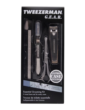 Set de manicure manual Tweezerman Essential Grooming de acero inoxidable con 4 piezas