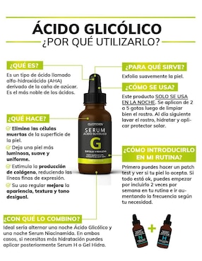 Sérum exfoliante facial Acido Glicólico + aloe vera y glicerina skin care suero facial Quotidien piel normal