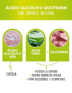 Sérum exfoliante facial Acido Glicólico + aloe vera y glicerina skin care suero facial Quotidien piel normal